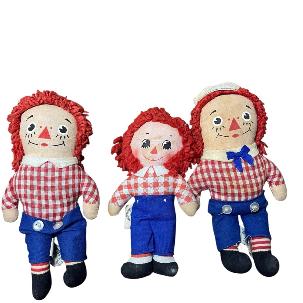 Vintage 1960-1970’s Miniature Knickerbocker Raggedy Andy Dolls
